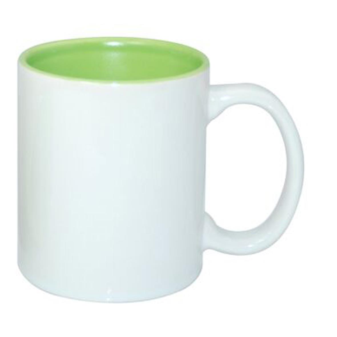 Sublimatiemok met gekleurde binnenzijde voor fotodruk, Sublimok met gekleurde binnenzijde 25 cl in lichtgroen